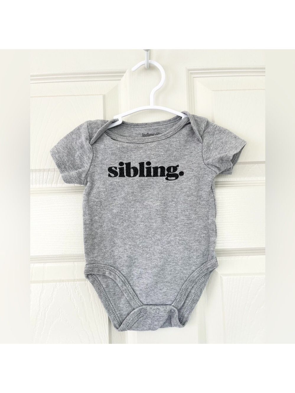 🩵 4/$20‎ Indigo Gray Bodysuit with Sibling Print